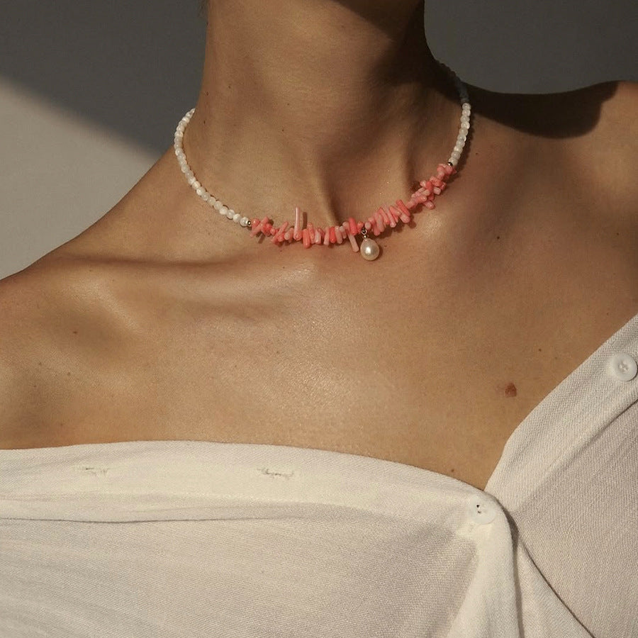 Quetzalli Pearl Pendant & Moonstone Necklace