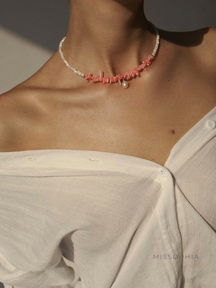 Quetzalli Asymmetrical Pearl Necklace [IDMF5AAY]