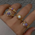 Rayah Sun Moon Gemstone Ring Set [VKUOSQVW]