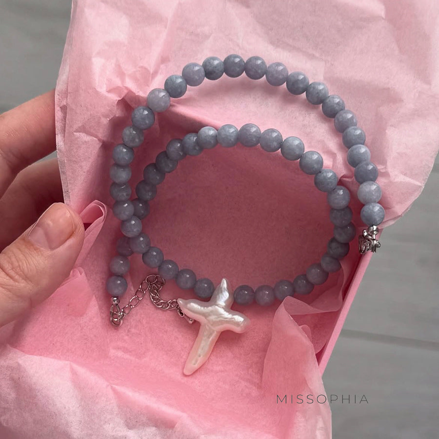 Riyah Baroque Cross Pearl Necklace [8FRZ76OF]