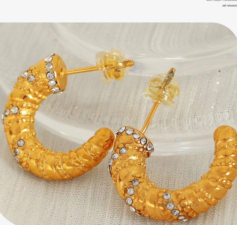 Rosita Gold Braided Sparkle Hoops [7HBVZZPC]