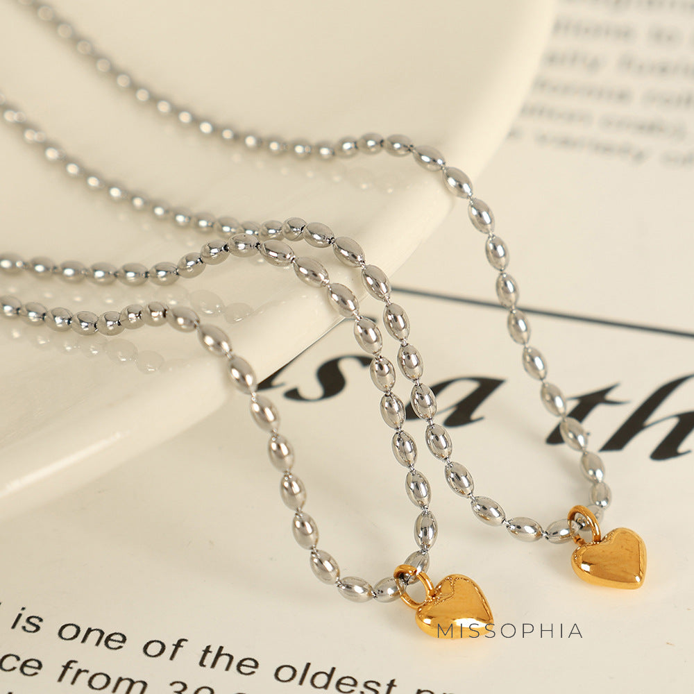 Royale Gold Plated Heart Necklace [XHF8EL2B]