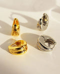 Safa Sleek Double Drop Earrings [K7RW9MTC]