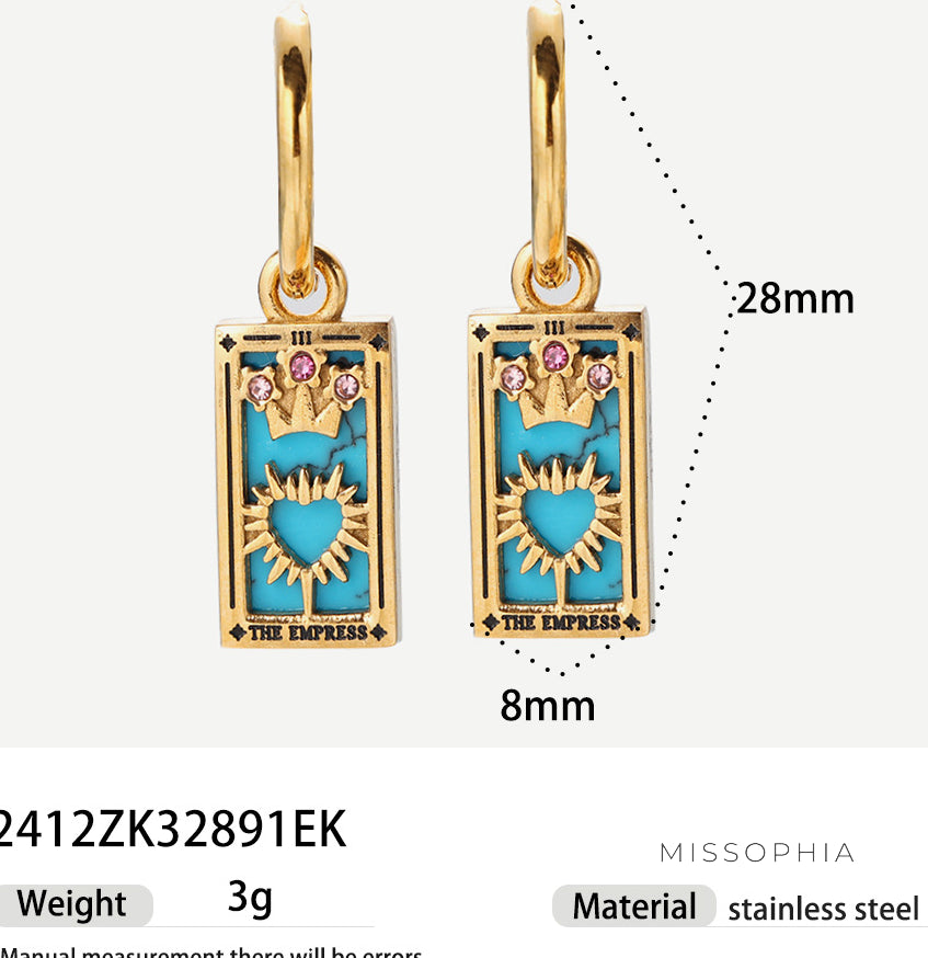 Sama Enamel Tarot Drop Earrings [81ERL3KY]