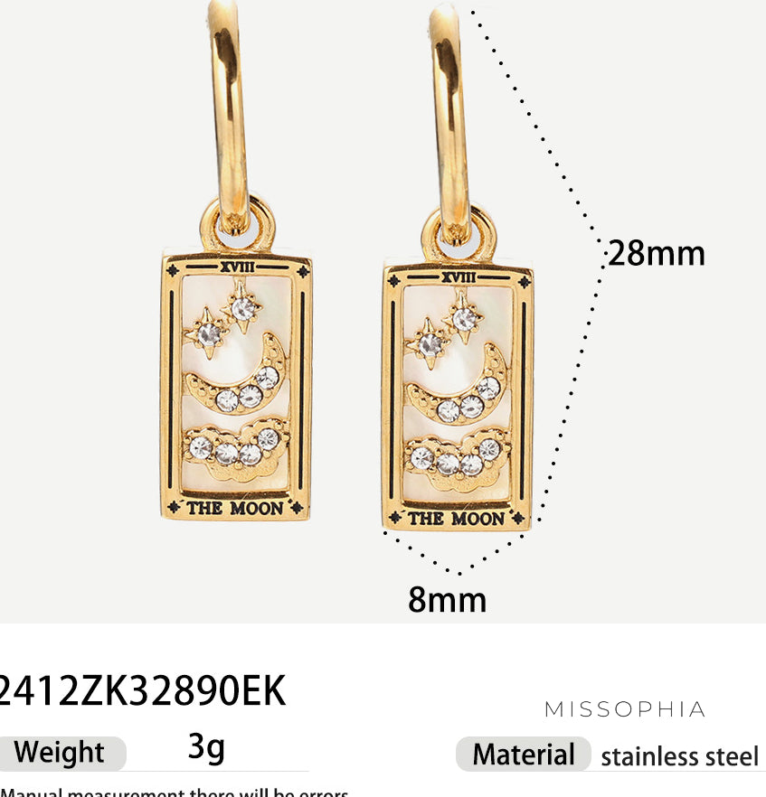 Sama Enamel Tarot Drop Earrings [UKHBXYND]
