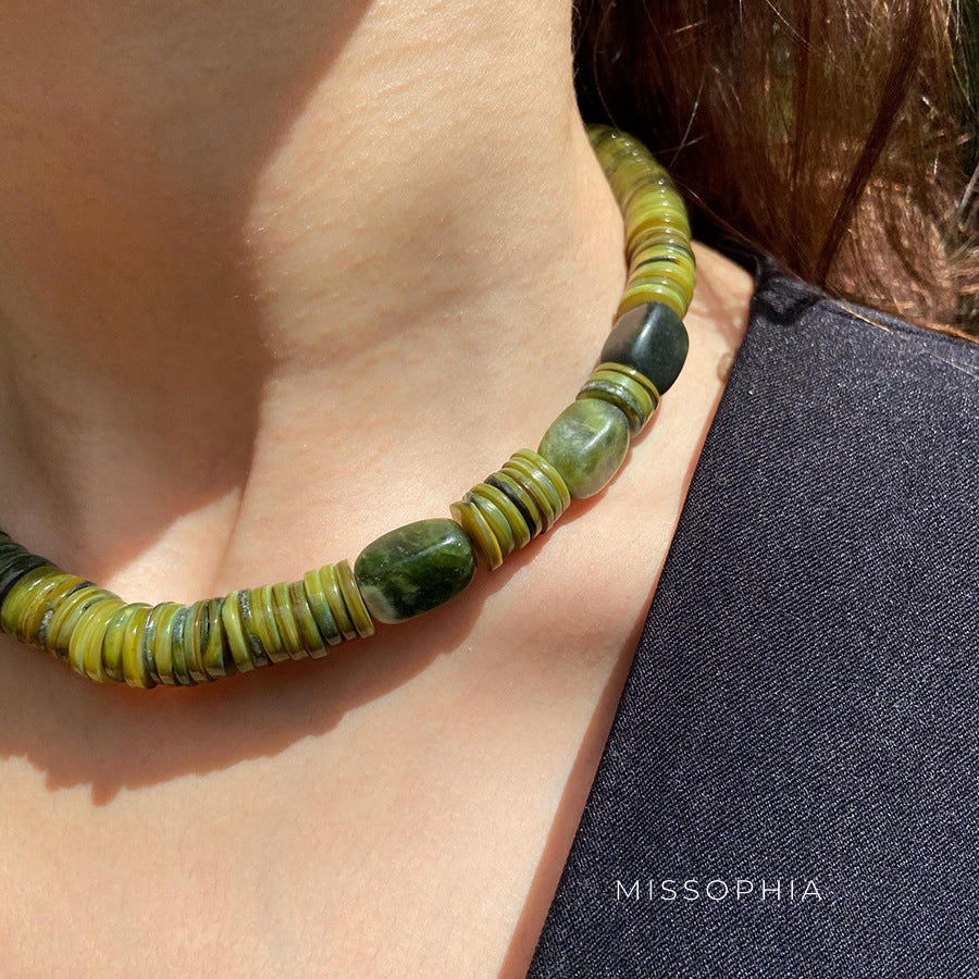 Solana Green Shell Beaded Necklace [ZXR80C7Q]