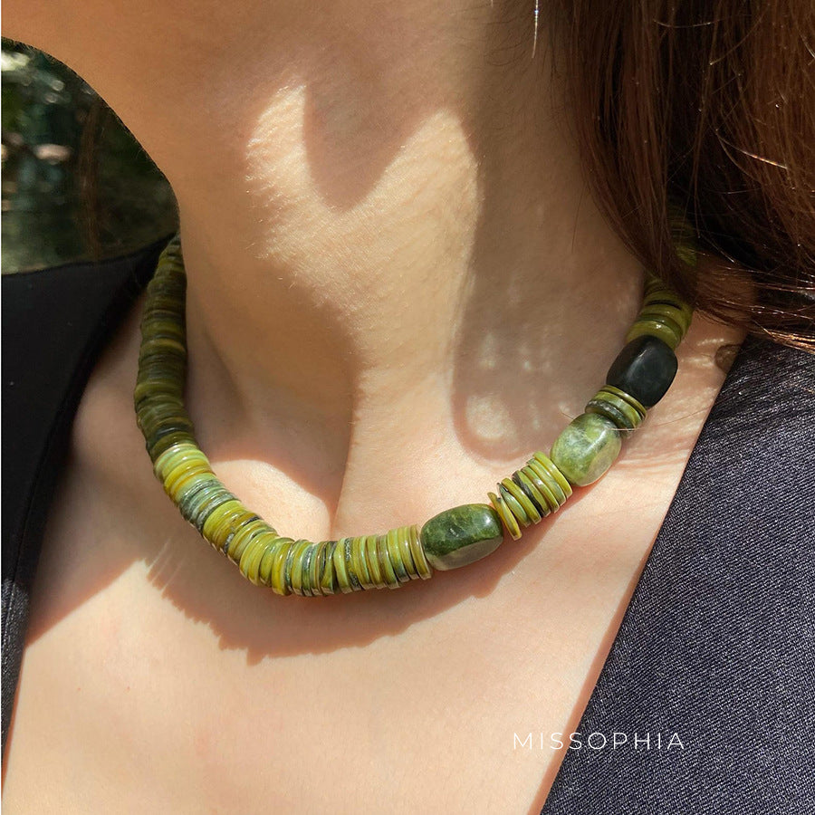 Solana Green Shell Beaded Necklace [MONWKTTK]