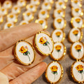 Sonya Yellow Rose Drop Earrings [D50E73MU]