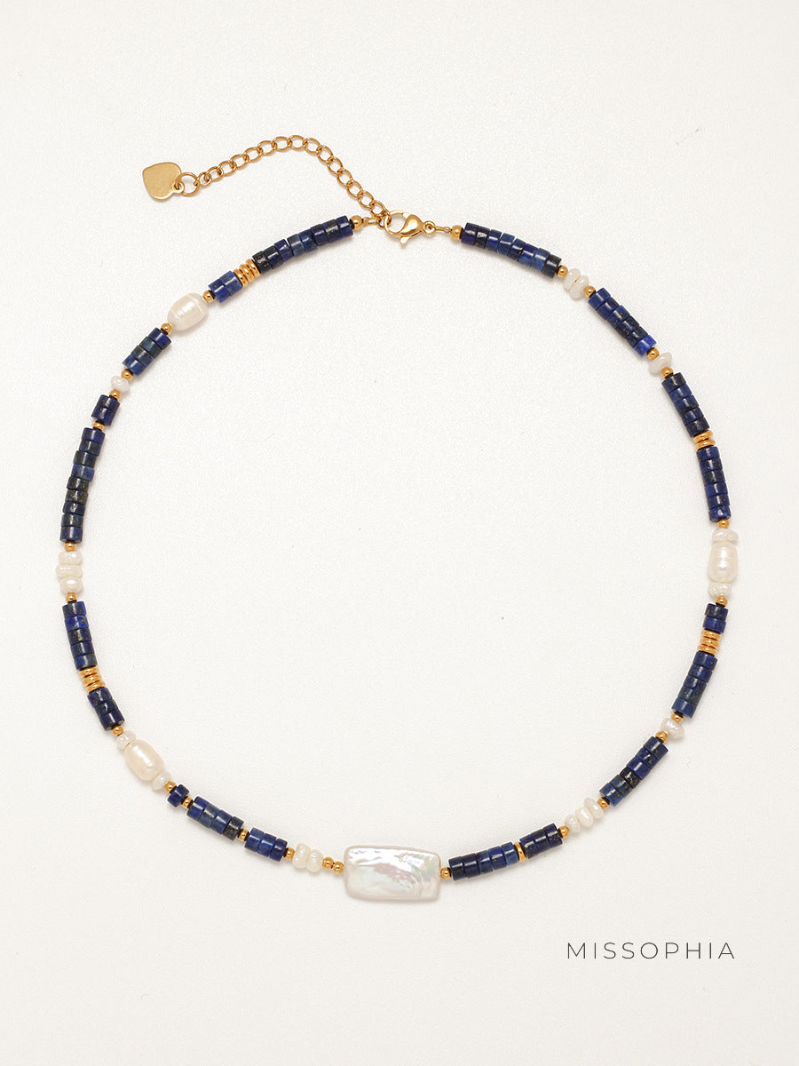Venus Lapis Pearl Necklace [VQ4LJR3M]