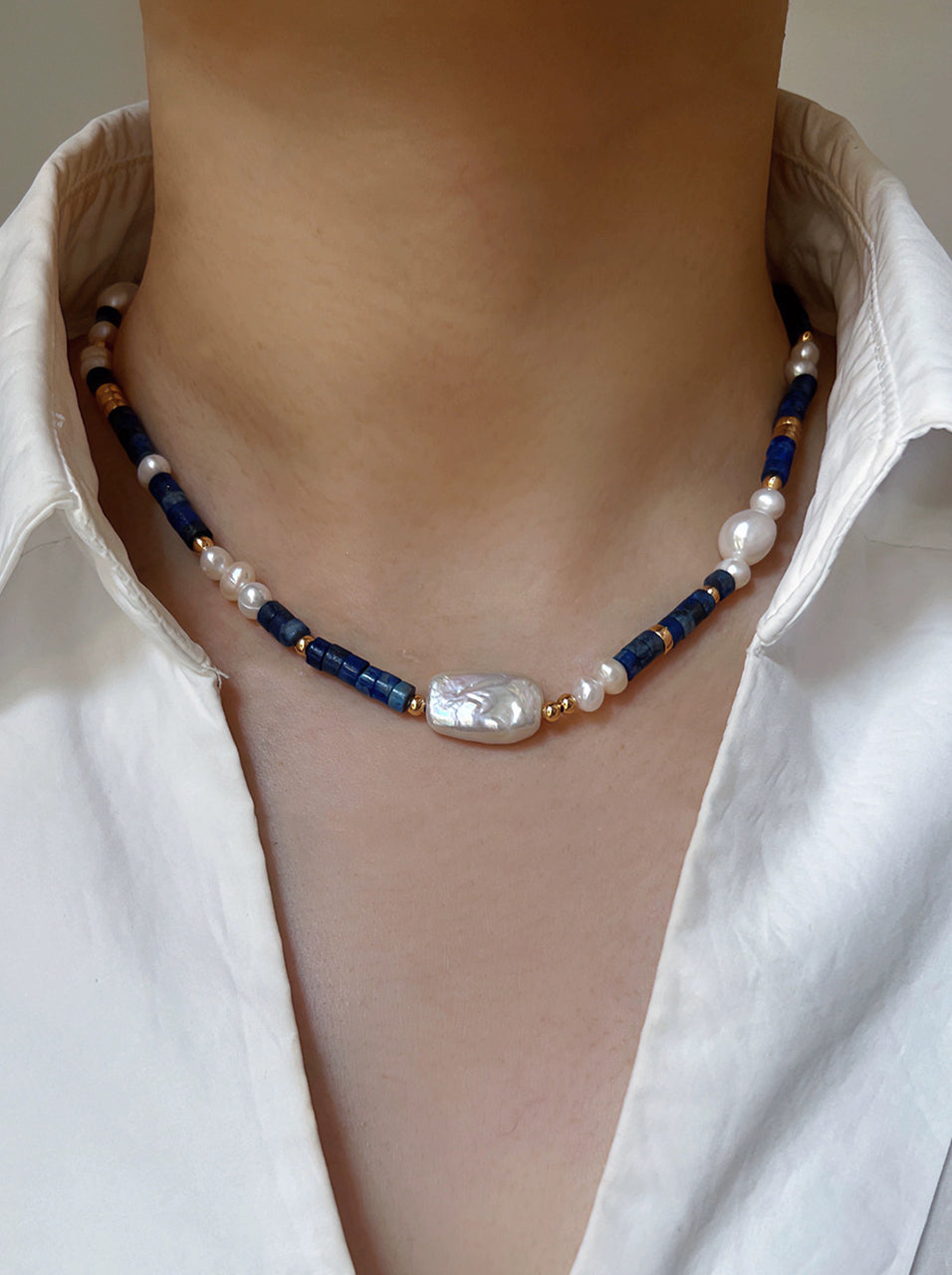 Venus Lapis Pearl Necklace [ETP26KI1]