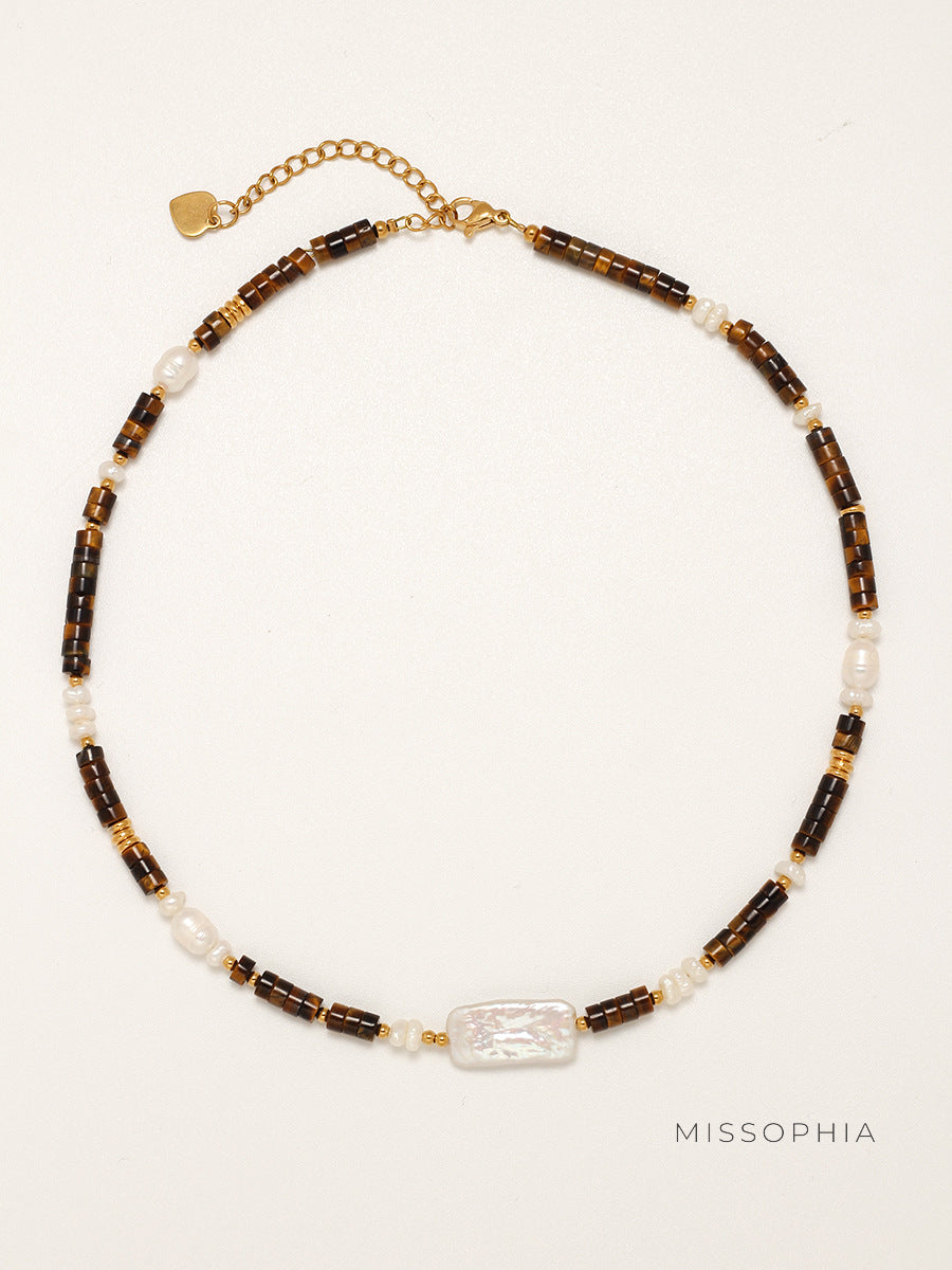 Venus Lapis Pearl Necklace [JNNFX388]