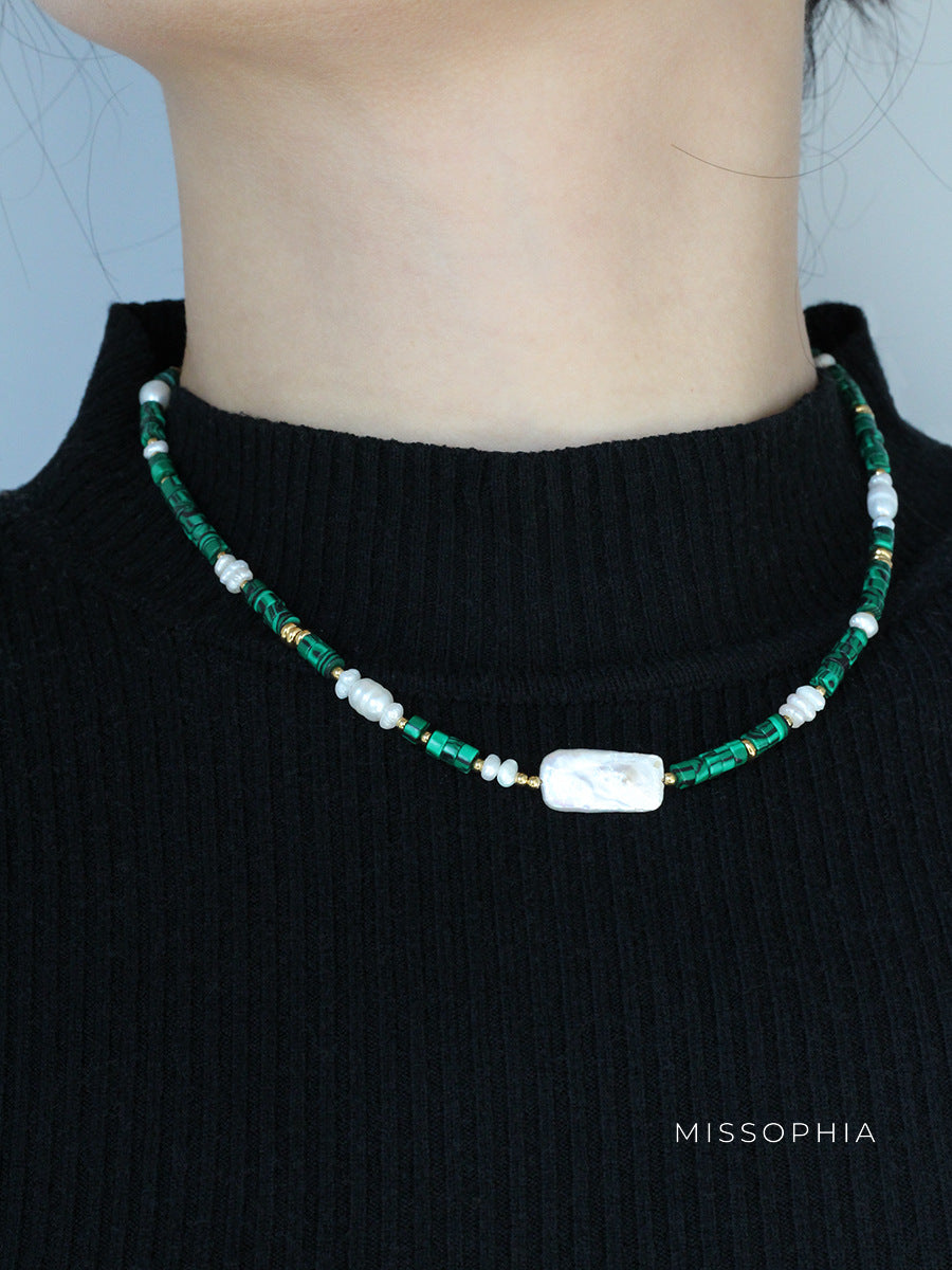 Venus Lapis Pearl Necklace [EU5AHG3A]