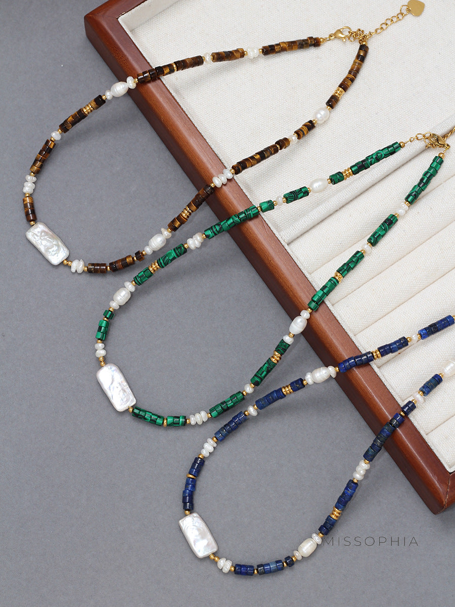 Venus Lapis Pearl Necklace [0L598RY7]