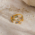 Zaniah Enamel Leaf Ring [TN0MPTOM]