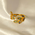 Zaniah Enamel Leaf Ring [OZ5YHQ2O]