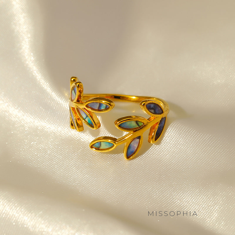 Zaniah Enamel Leaf Ring [OZ5YHQ2O]