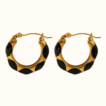 Alizay Gold Enamel U-Shape Earrings